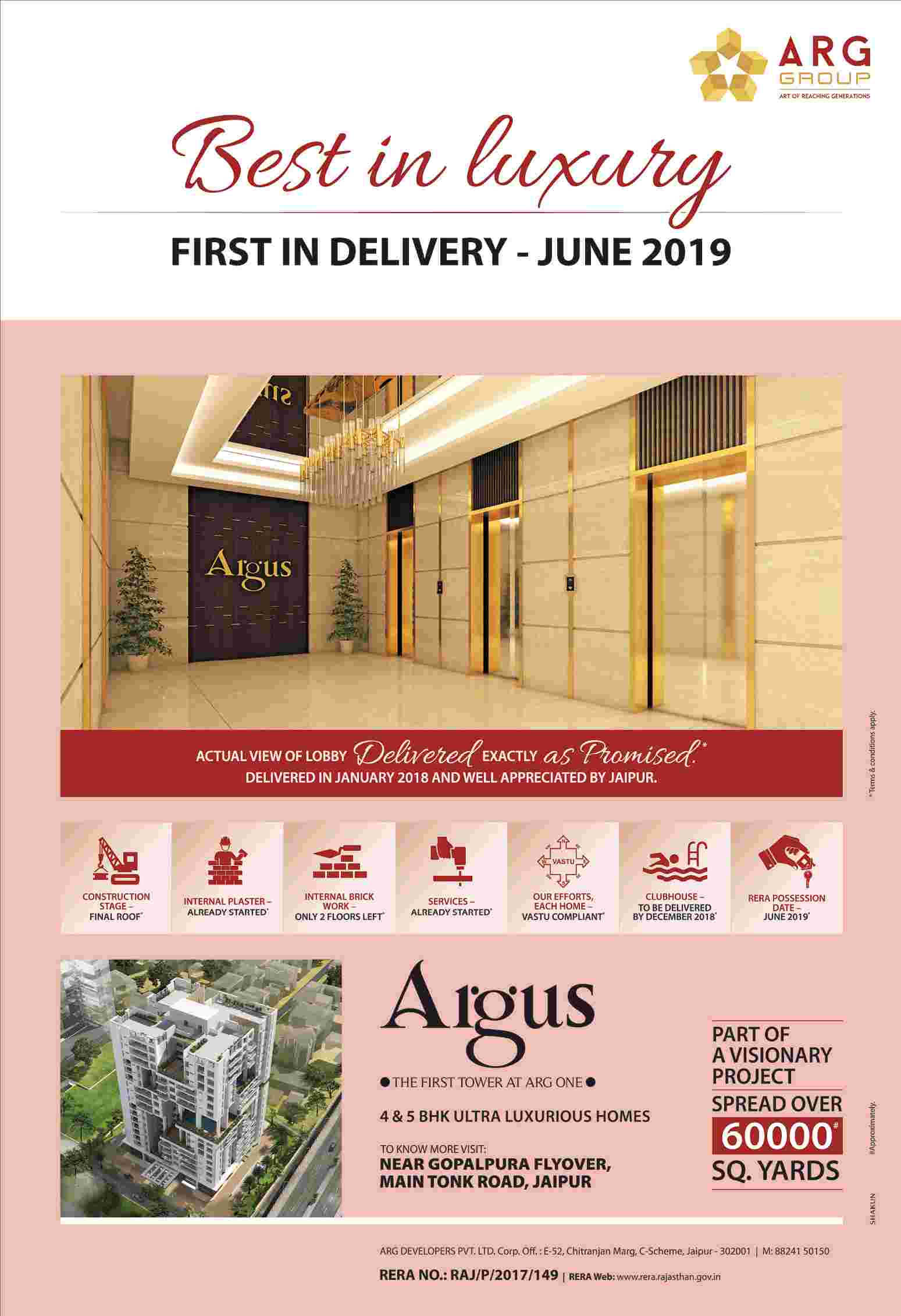Book luxurious 4 & 5 BHK homes at ARG One Argus in Jaipur Update